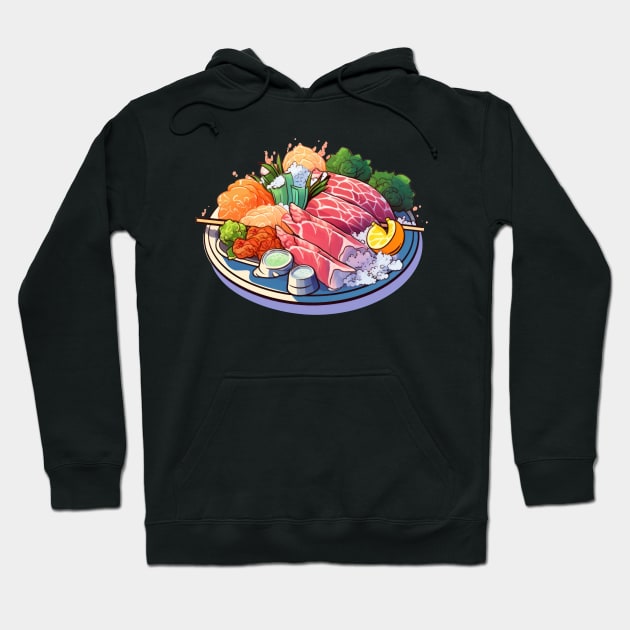 Feeling fancy with this beautiful Sashimi platter Hoodie by Pixel Poetry